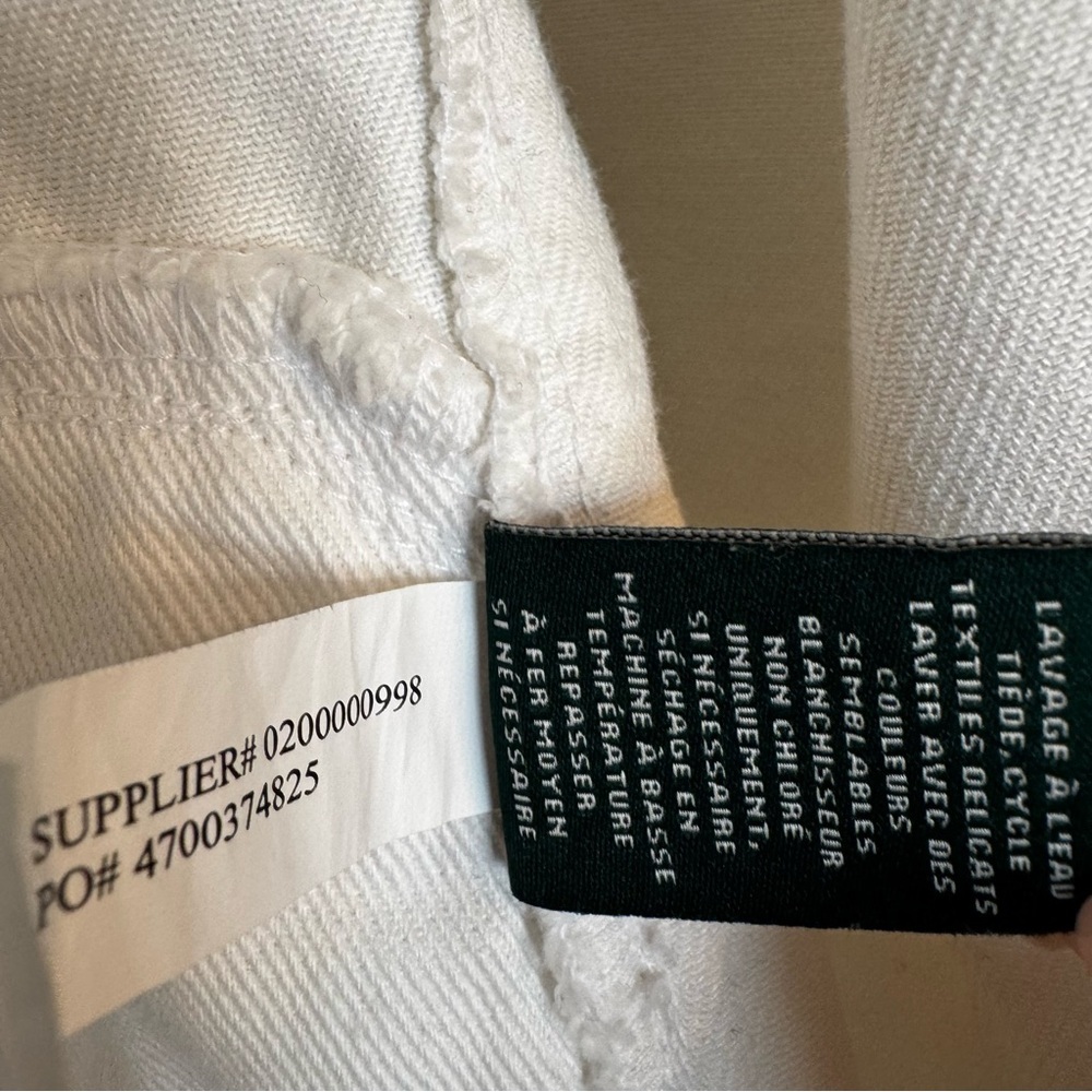 Lauren Ralph Lauren 100% Cotton White Moto Cafe Racer Jacket - Size M - Picture 4 of 10